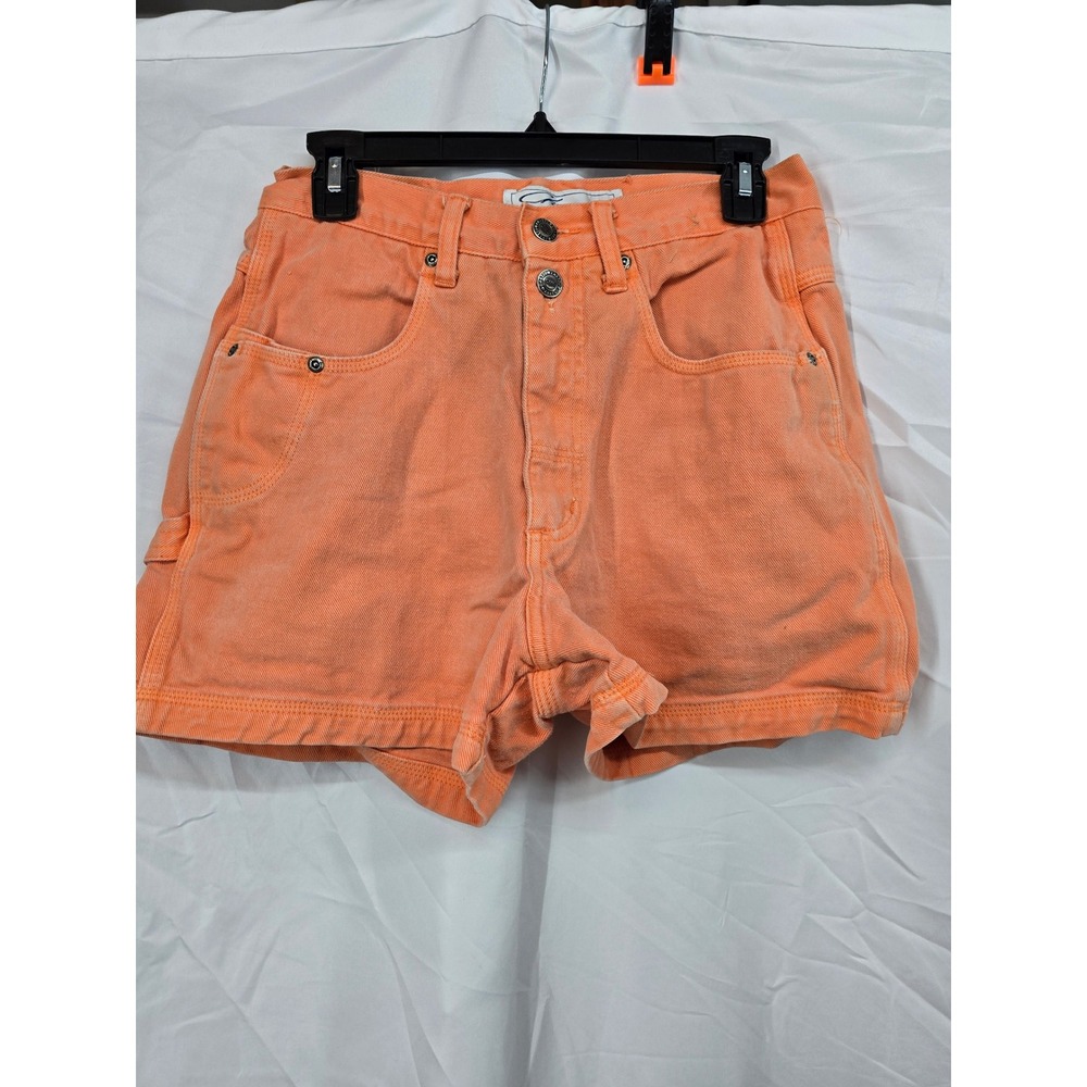 Vintage Chazz by Charles Ghailian Orange DenimCarpenter Shorts Women 11 HighRise